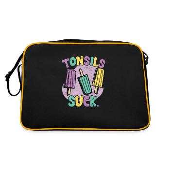 Tonsille Saugt Tonsille Survivor Tonsillektomie - Retro Tasche - Schwarz/Gold - Hinten