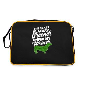 L’herbe est toujours plus verte sous mon weiner - animal de compagnie - Sac Retro - noir/or - Dos
