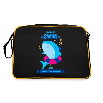 Schwimmen Lernen Learn To Swim And Love To Swim - Retro Bag - black/gold - Back