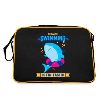Learn to swim because swimming is fin-tastic - Retro Bag - black/gold - Back