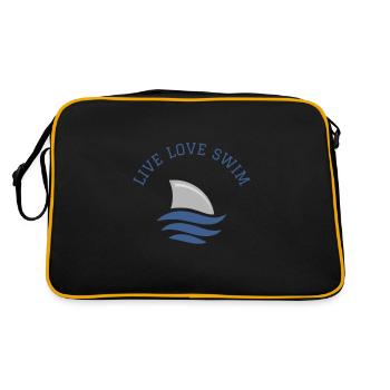 Natation Dire Drôle Live Love Nager - Sac Retro - noir/or - Dos
