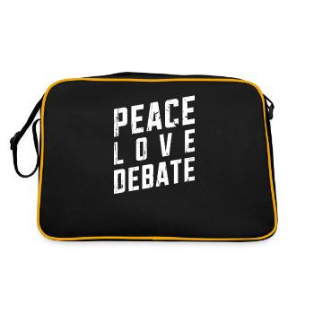 Peace Love Debate - opinionated - Retro Bag - black/gold - Back