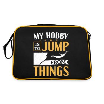 My Hobby Is To Jump From Things Cliff Jumping - Retro Bag - black/gold - Back