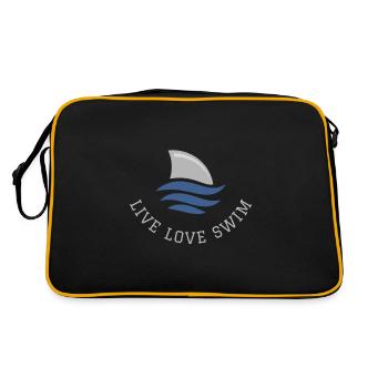 Natation Dire Drôle Live Love Nager - Sac Retro - noir/or - Dos