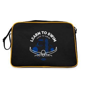 Swim instructor learn to swim and love to swim - Retro Bag - black/gold - Back