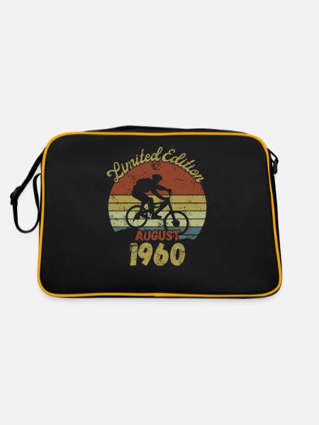 Anniversaire Vélo Vélo Août 1960 - Sac Retro - noir/or - Dos