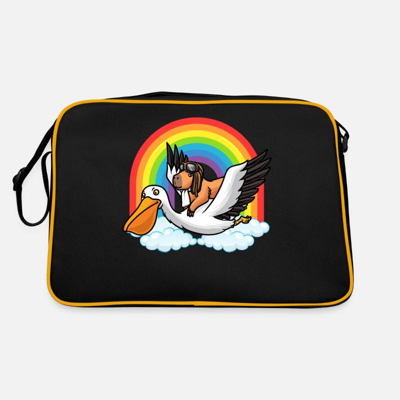Capybara avec Pélican Mouche Rongeur Drôle Sac Retro