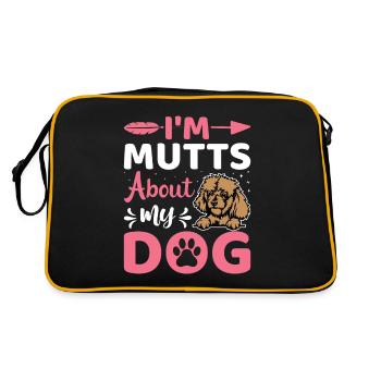 I'm Mutts About Dog Poodle Funny Dog Owners - Retro Bag - black/gold - Back