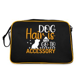 Zwergschnauzer Hundehaar Ist Mein Accessoire - Retro Tasche - Schwarz/Gold - Hinten