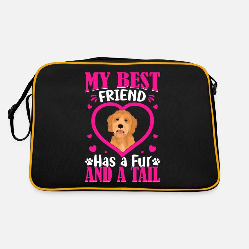 Goldendoodle meilleur ami a de la fourrure et de la queue Sac Retro