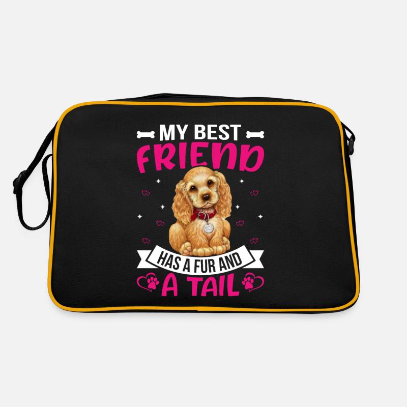 Cocker Spaniel Meilleur ami a de la fourrure et de la queue Sac Retro