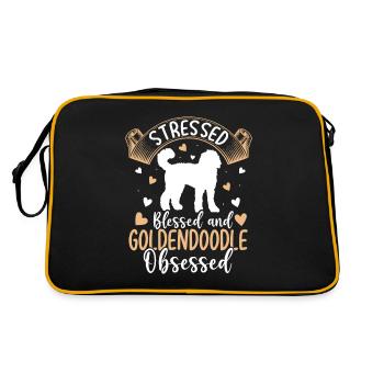 Blessed Goldendoodle Possessed Funny - Retro Bag - black/gold - Back