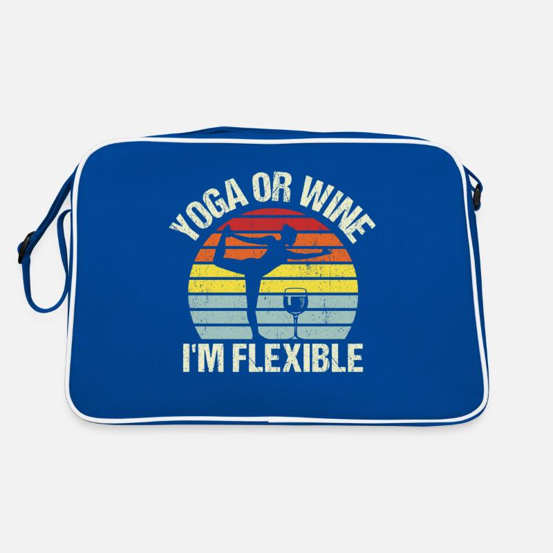 Yoga oder Wein - Ich bin flexibel Yoga & Wein Lieb Retro Tasche