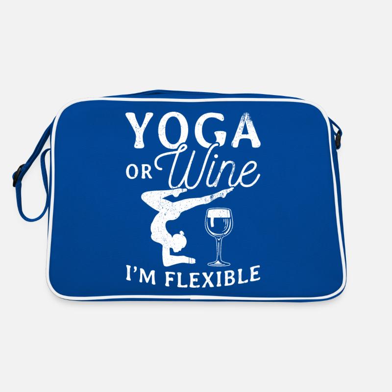Yoga oder Wein - Ich bin flexibel Yoga & Wein Gesc Retro Tasche
