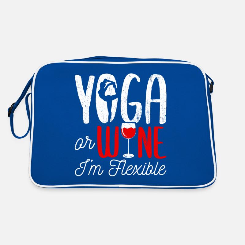 Yoga oder Wein - Ich bin flexibel Yoga & Wein Lieb Retro Tasche