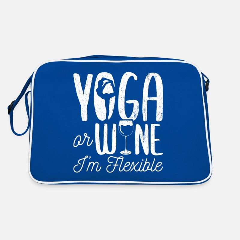 Yoga oder Wein - Ich bin flexibel Yoga & Wein Gesc Retro Tasche