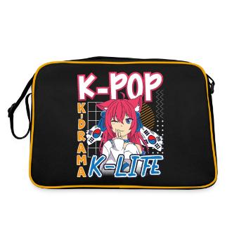 Korean Pop Design for a K-Pop Fashion Fan - Retro Bag - black/gold - Back