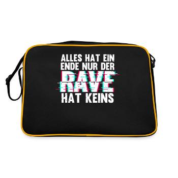 Techno Musik Rave - Retro Tasche - Schwarz/Gold - Hinten
