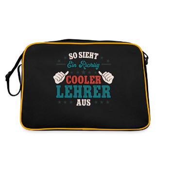 So Sieht Ein Richtig Cooler Lehrer Aus - Retro Tasche - Schwarz/Gold - Hinten