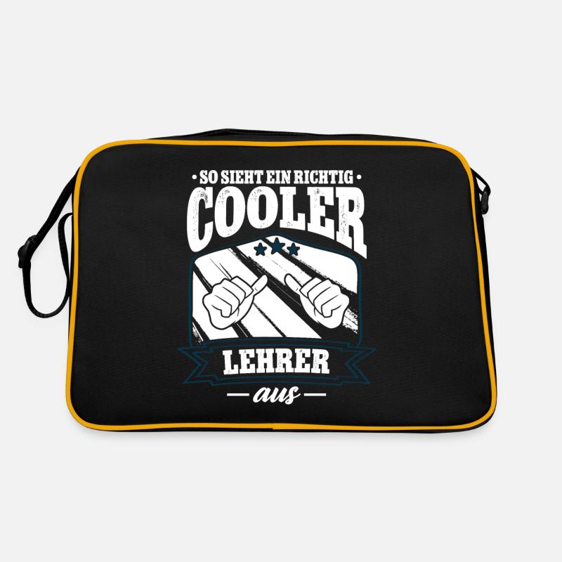 So Sieht Ein Richtig Cooler Lehrer Aus - Retro Tasche - Schwarz/Gold