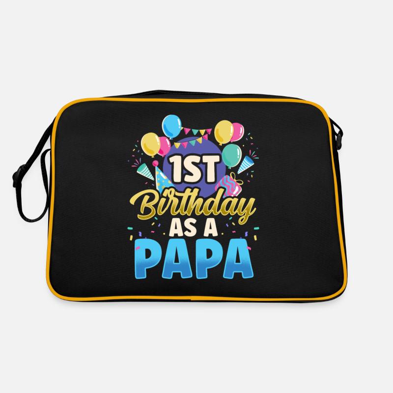 Erster Geburtstag Als Papa Papi Party Vater Retro Tasche
