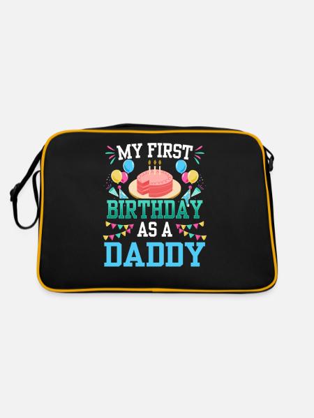 Mon premier anniversaire en tant que papa Papi Papa Père - Sac Retro - noir/or - Dos
