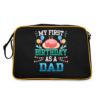 Mon premier anniversaire en tant que père papa papa - Sac Retro - noir/or - Dos