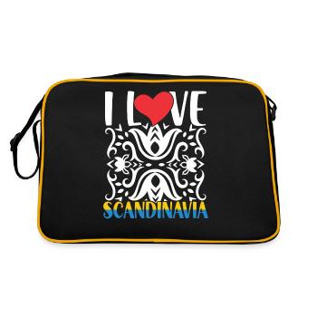 Ich Liebe Skandinavien Skandinavier Skandinavisch - Retro Tasche - Schwarz/Gold - Hinten