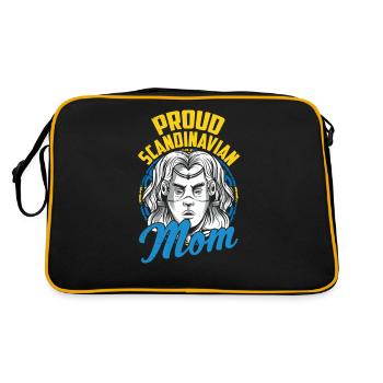 Stolze Skandinavische Mutter Schwedin Nordisch - Retro Tasche - Schwarz/Gold - Hinten