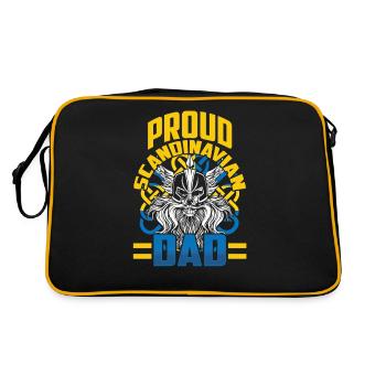 Stolzer Skandinavischer Vater Schwedisch Nordisch - Retro Tasche - Schwarz/Gold - Hinten