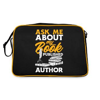 Author Author Funny Author Gift - Retro Bag - black/gold - Back