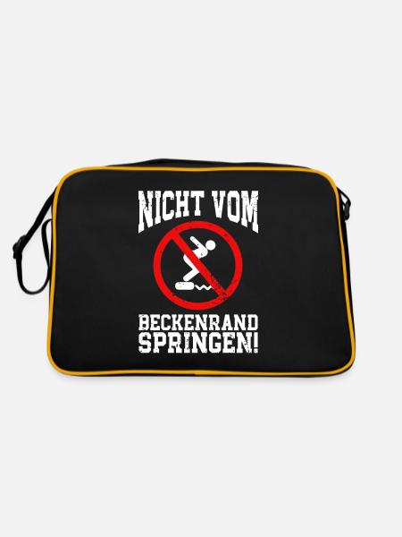 Rettungsschwimmer Bademeister Nicht Vom - Retro Tasche - Schwarz/Gold - Hinten