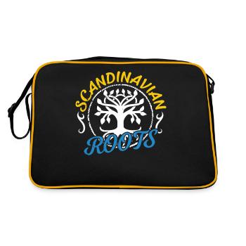 Skandinavische Wurzeln Schwedisch Skandinavien - Retro Tasche - Schwarz/Gold - Hinten