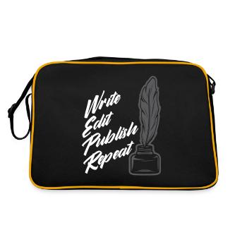 Author Author Funny Author Gift - Retro Bag - black/gold - Back