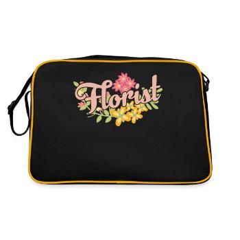 Florist Blumenladen Pflanze Blume Beruf - Retro Tasche - Schwarz/Gold - Hinten