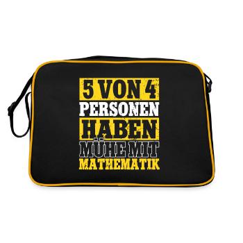 5 von 4 Menschen Haben Probleme mit Mathe Lehrer - Retro Tasche - Schwarz/Gold - Hinten