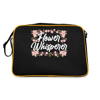 Blumenflüsterer Blumenladen Blume Florist Beruf - Retro Tasche - Schwarz/Gold - Hinten