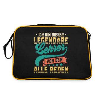 Ich Bin Dieser Legendäre Lehrer Von Den Alle Reden - Retro Tasche - Schwarz/Gold - Hinten