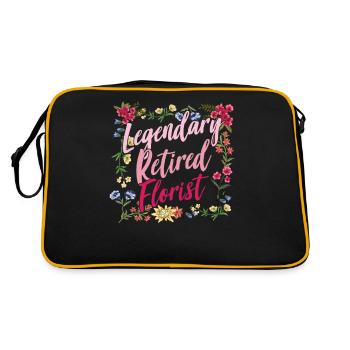 Legendärer Florist Im Ruhestand Blumenladen Blume - Retro Tasche - Schwarz/Gold - Hinten