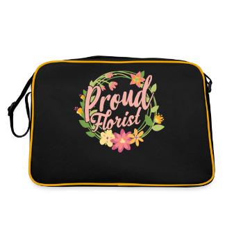 Stolzer Florist Beruf Blumenladen Blume Pflanze - Retro Tasche - Schwarz/Gold - Hinten