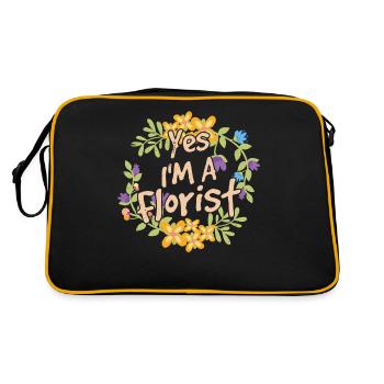 Ja Ich Bin Ein Florist Blumenladen Blume Pflanze - Retro Tasche - Schwarz/Gold - Hinten