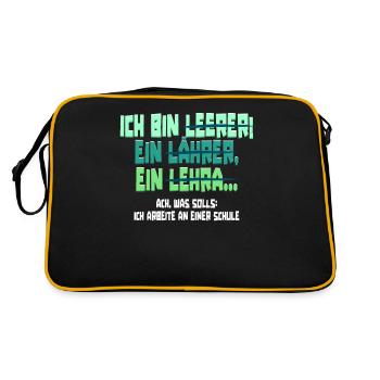 Lehrer Lehrerin Klassenlehrer Ich Bin Leerer - Retro Tasche - Schwarz/Gold - Hinten