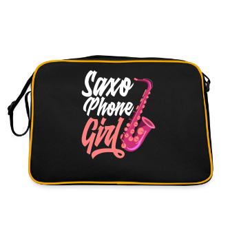 Saxophon Mädchen Jazz Saxophone Fille - Sac Retro - noir/or - Dos