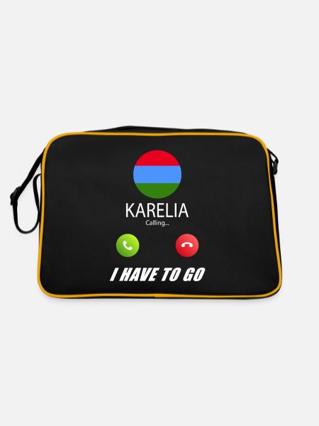 Karelia calls at Lusiger flags saying - Retro Bag - black/gold - Back