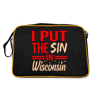 Sin in Wisconsin gift - Retro Bag - black/gold - Back