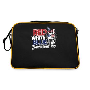 Rouge Blanc Bleu et Dalmatiens aussi - noir et - Sac Retro - noir/or - Dos