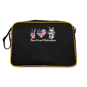 Peace Love Dalmatian - pet lover - Retro Bag - black/gold - Back
