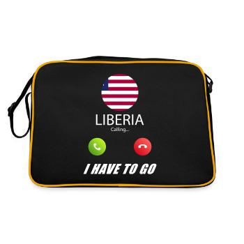 Libya calls on Lusiger flags saying - Retro Bag - black/gold - Back