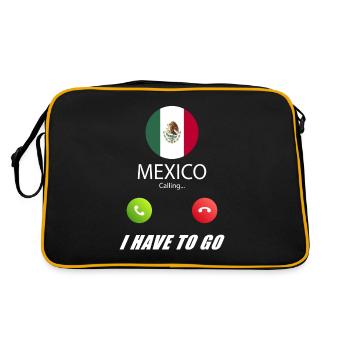 Mexico calls lusiger flags saying - Retro Bag - black/gold - Back
