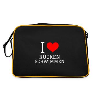 Swimming Saying Funny I Love Backstroke - Retro Bag - black/gold - Back